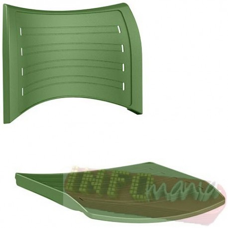 Conjunto assento encosto ISO polipropileno verde max