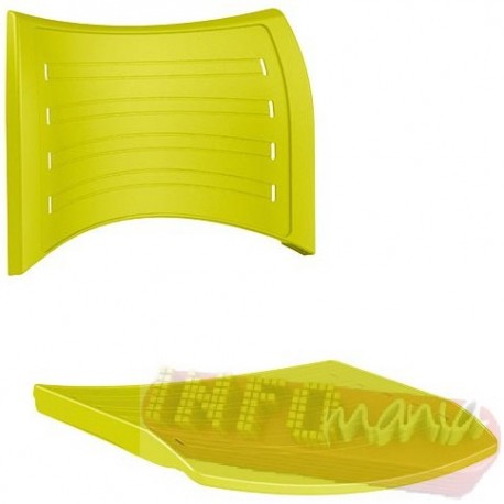 Conjunto assento e encosto ISO polipropileno amarelo limão