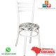 Cadeira de restaurante DO 424 branca assento floral branco
