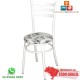 Cadeira de restaurante DO 424 branca assento floral branco