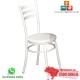 Cadeira DO 424 branca com assento estofado em corino branco.