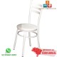 Cadeira DO 424 para cozinha com estrutura branca e assento em corino branco.