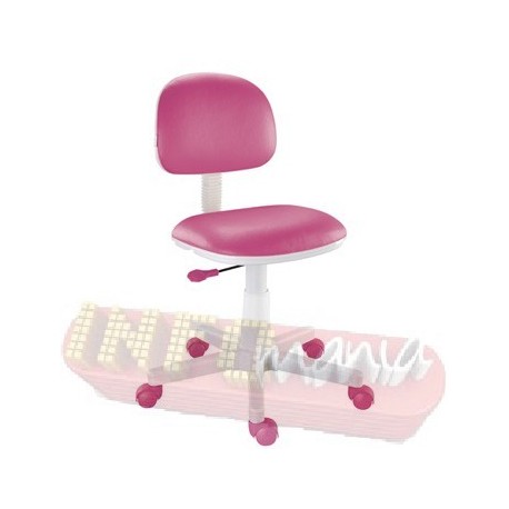 Cadeira pink Kids giratória base branca